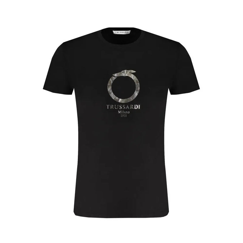 Black Cotton T-Shirt Trussardi