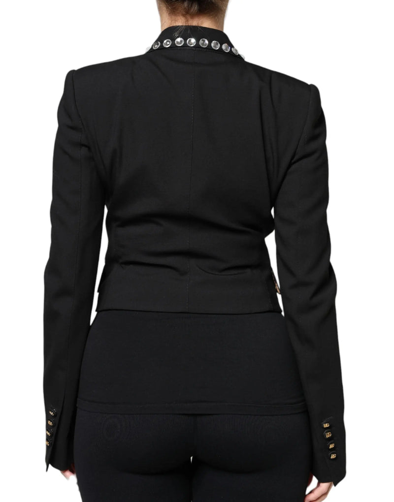 Black Crystal Double Breasted Blazer Jacket Dolce & Gabbana