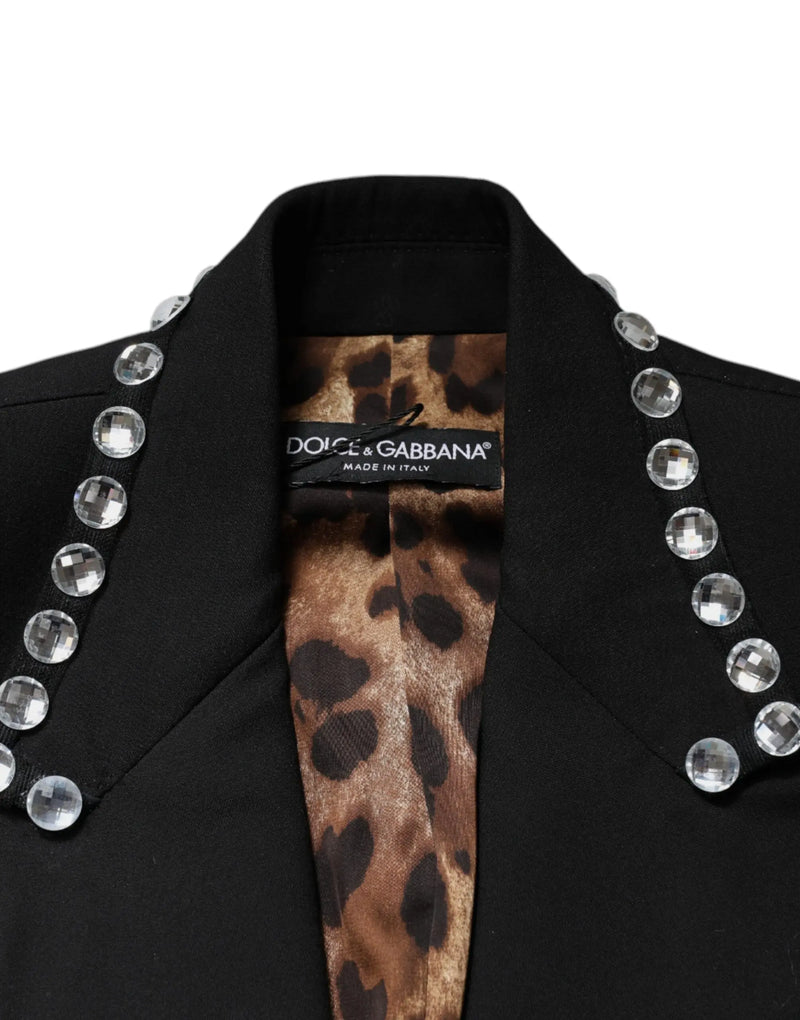 Black Crystal Double Breasted Blazer Jacket Dolce & Gabbana