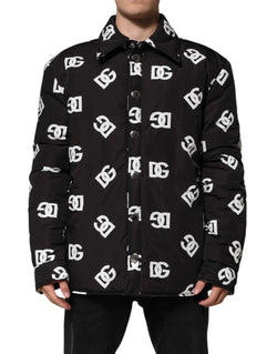 Black DG Monogram Nylon Windbreaker Jacket Dolce & Gabbana