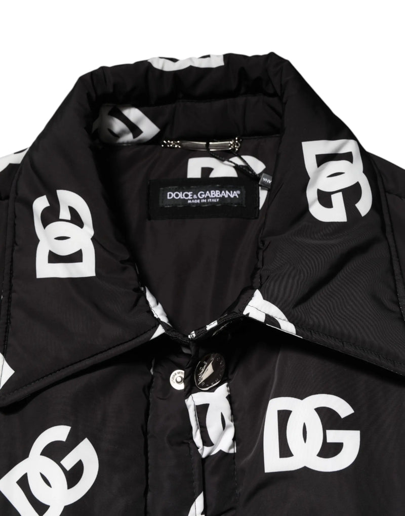 Black DG Monogram Nylon Windbreaker Jacket Dolce & Gabbana