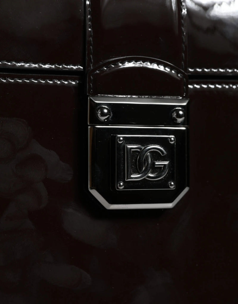 Black Glossy Leather Crossbody Shoulder Bag Dolce & Gabbana