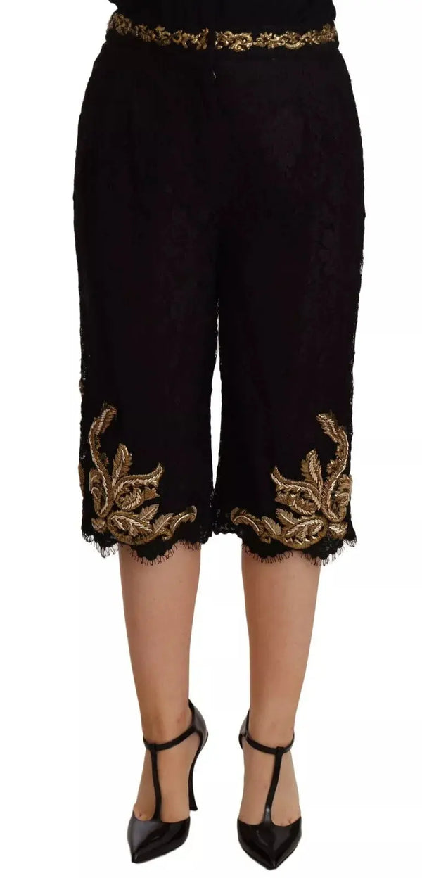 Black Lace Gold Baroque SPECIAL PIECE Shorts Dolce & Gabbana