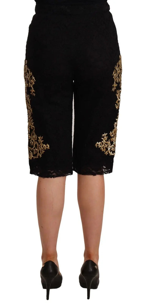 Black Lace Gold Baroque SPECIAL PIECE Shorts Dolce & Gabbana