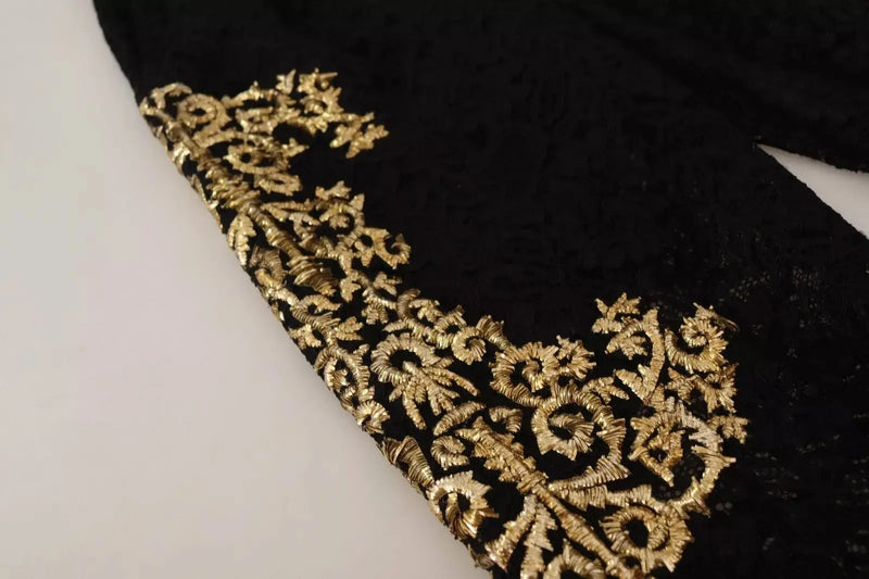 Black Lace Gold Baroque SPECIAL PIECE Shorts Dolce & Gabbana