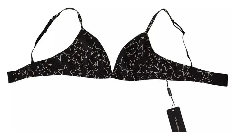 Black Millennials Star Non Wire Cotton Bra Underwear Dolce & Gabbana