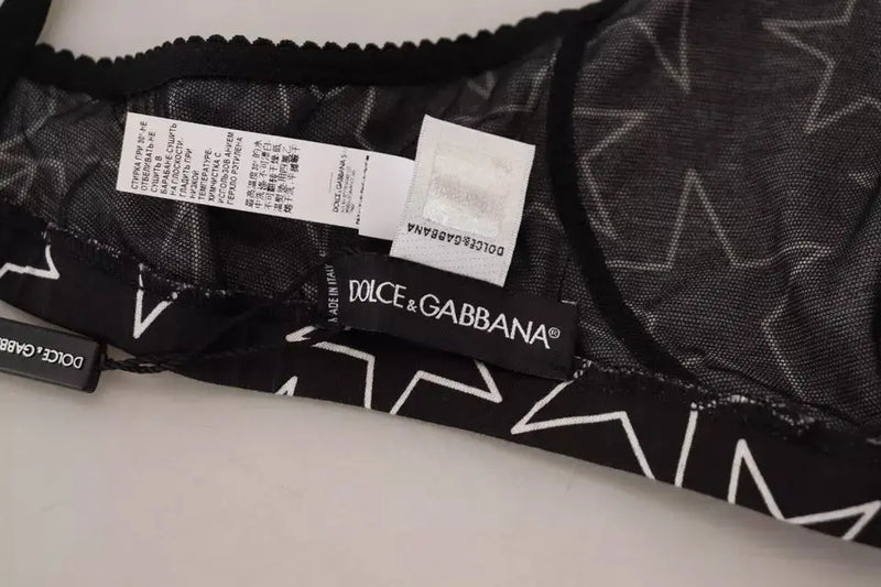 Black Millennials Star Non Wire Cotton Bra Underwear Dolce & Gabbana