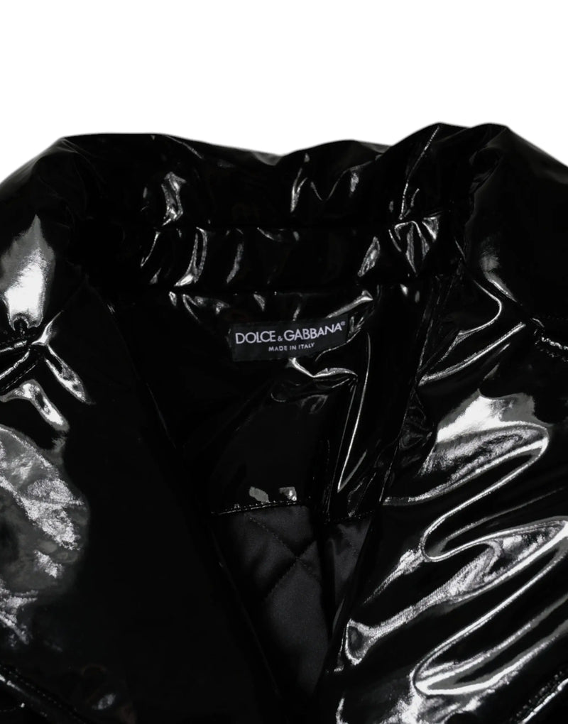 Black Polyester Button Down Blouson Jacket Dolce & Gabbana