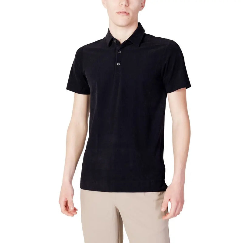 Black Polyester Polo Shirt Suns