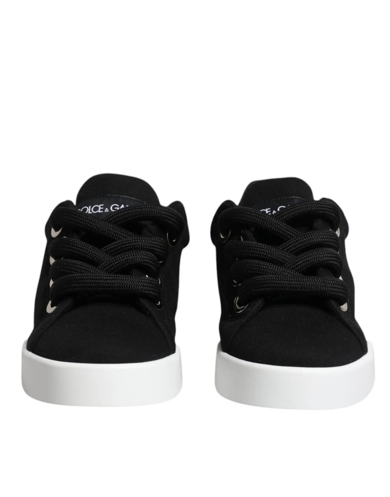 Black Portofino Low Top Sneakers Shoes Dolce & Gabbana