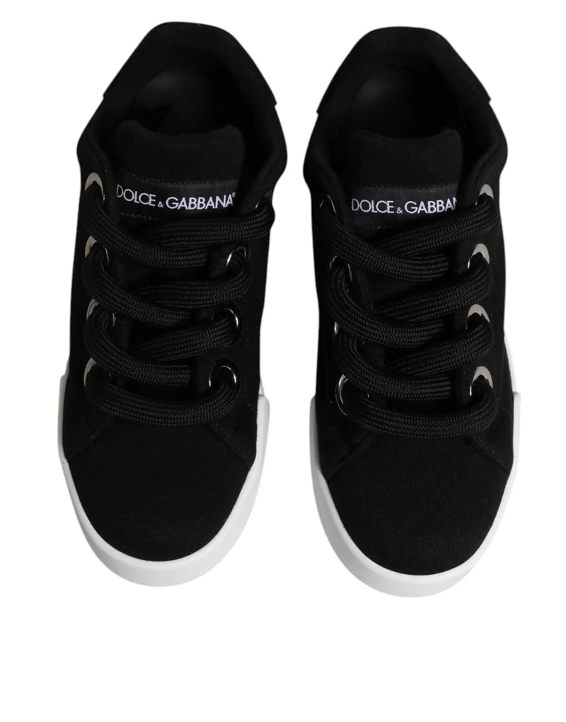 Black Portofino Low Top Sneakers Shoes Dolce & Gabbana