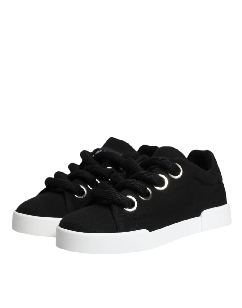 Black Portofino Low Top Sneakers Shoes Dolce & Gabbana