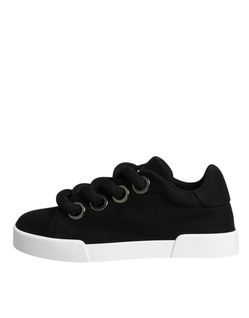 Black Portofino Low Top Sneakers Shoes Dolce & Gabbana