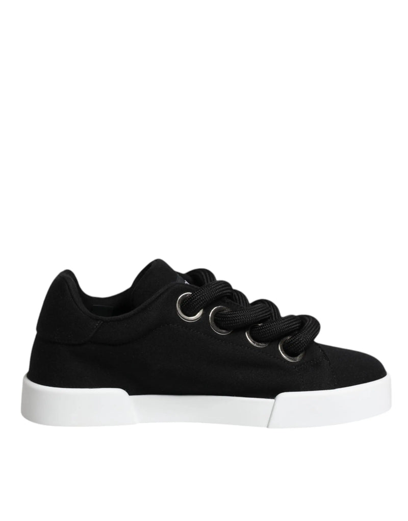 Black Portofino Low Top Sneakers Shoes Dolce & Gabbana