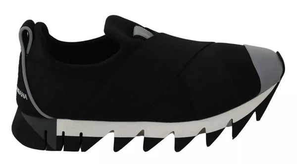 Black Shark Neoprene Stretch Sneakers Shoes Dolce & Gabbana