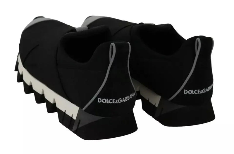Black Shark Neoprene Stretch Sneakers Shoes Dolce & Gabbana