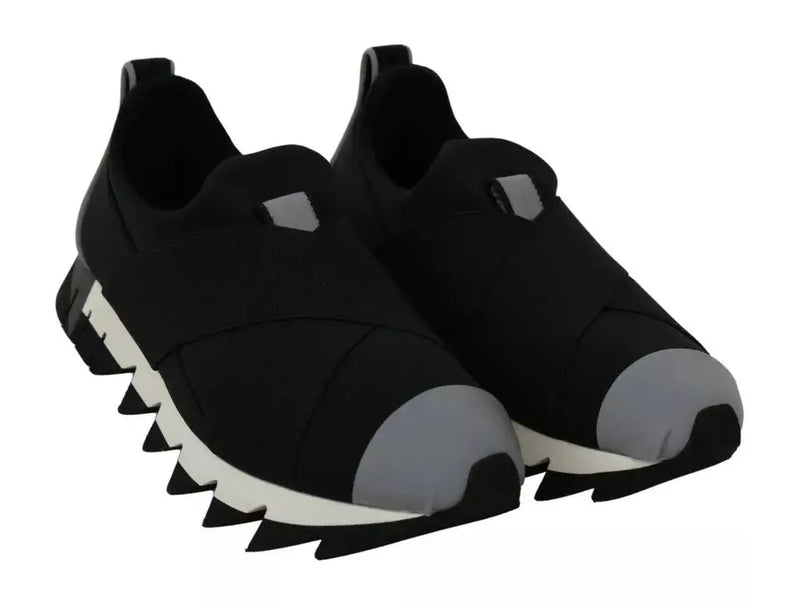Black Shark Neoprene Stretch Sneakers Shoes Dolce & Gabbana