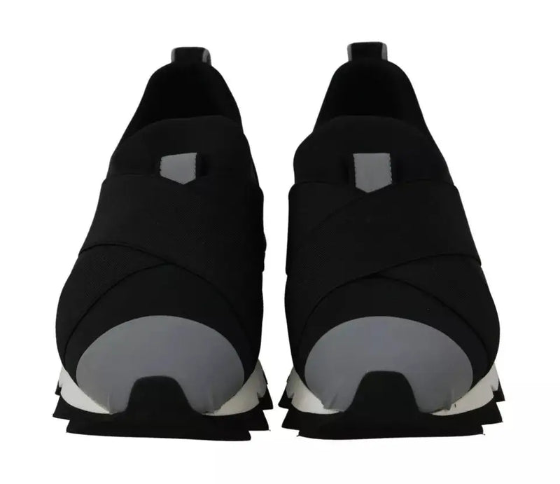 Black Shark Neoprene Stretch Sneakers Shoes Dolce & Gabbana