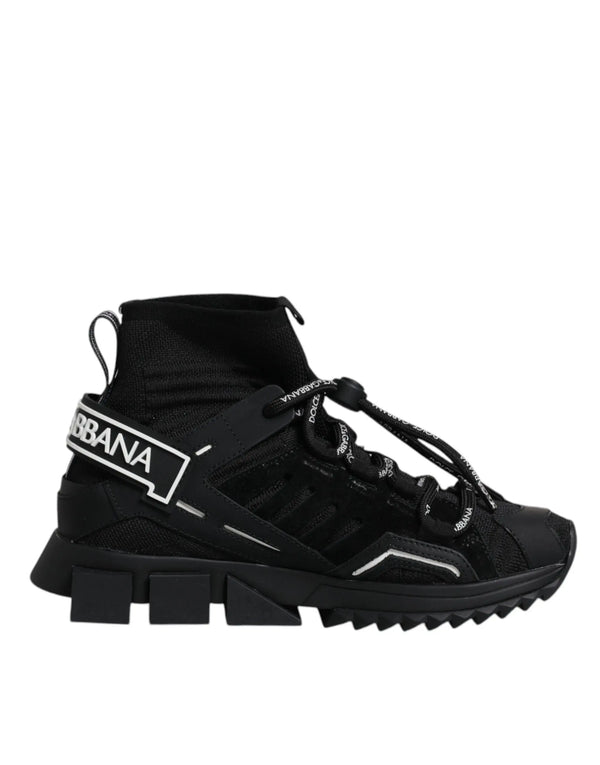 Black Sorrento Socks Logo Sneakers Shoes Dolce & Gabbana