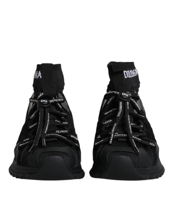 Black Sorrento Socks Logo Sneakers Shoes Dolce & Gabbana