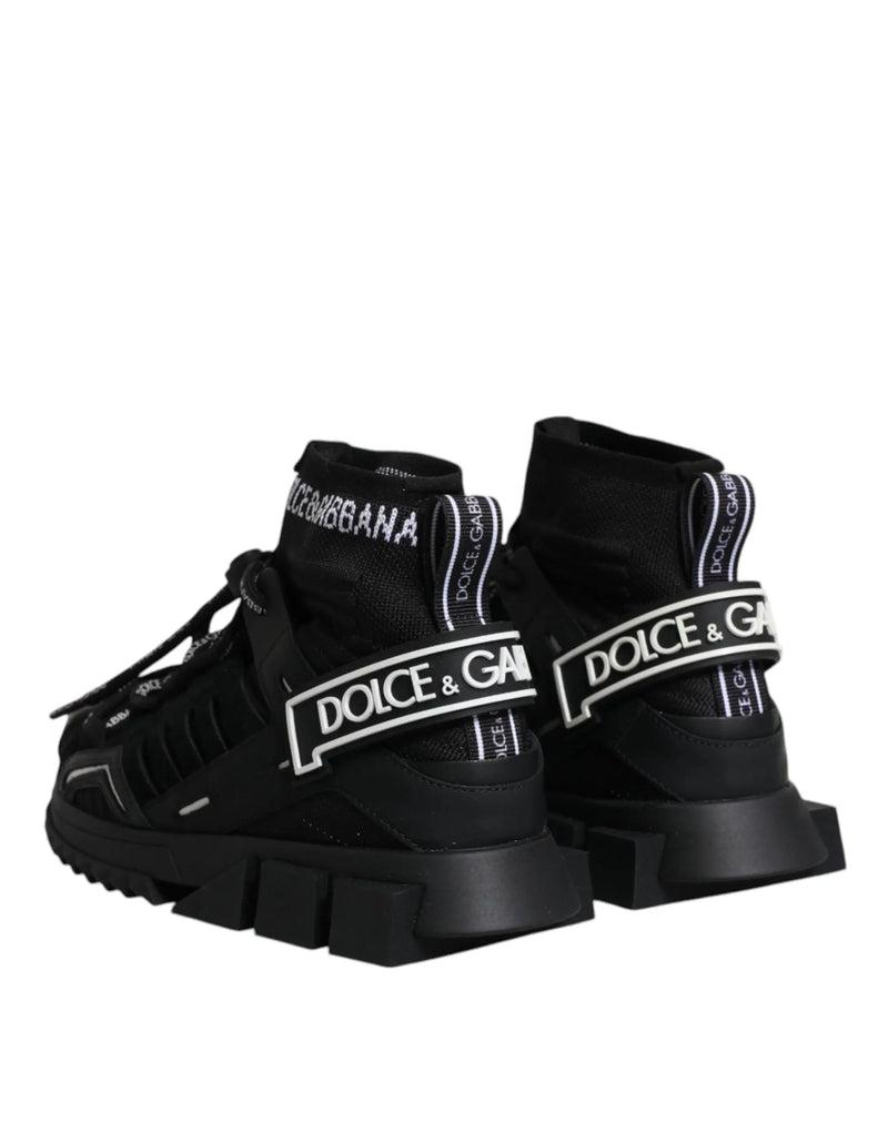 Black Sorrento Socks Logo Sneakers Shoes Dolce & Gabbana