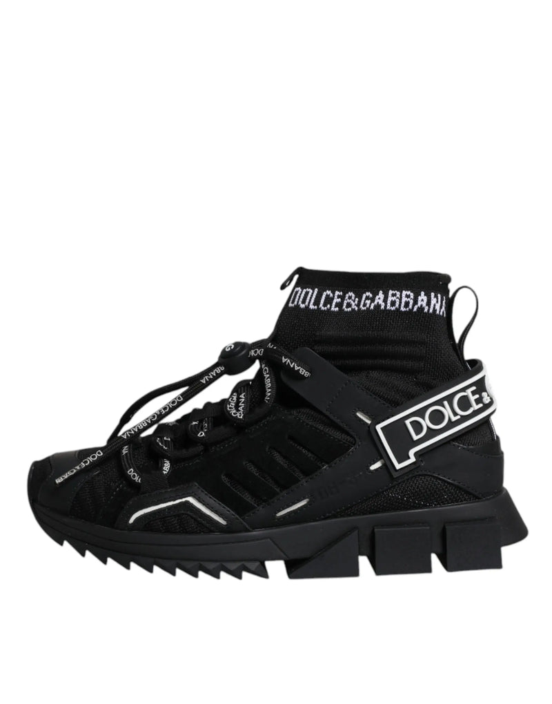 Black Sorrento Socks Logo Sneakers Shoes Dolce & Gabbana