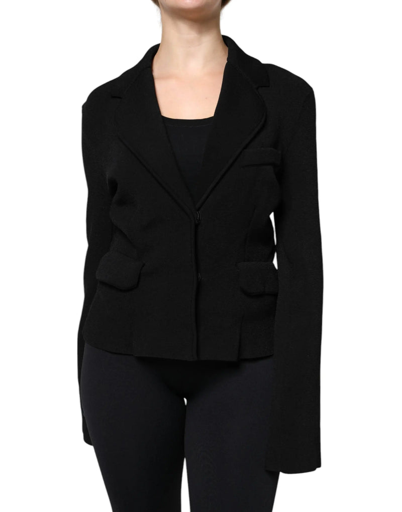 Black Viscose Single Breasted Blazer Jacket Dolce & Gabbana