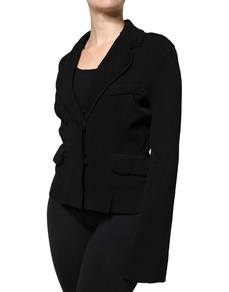 Black Viscose Single Breasted Blazer Jacket Dolce & Gabbana