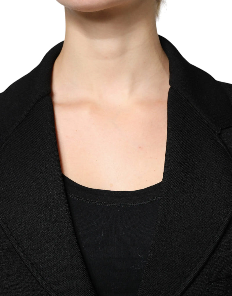 Black Viscose Single Breasted Blazer Jacket Dolce & Gabbana