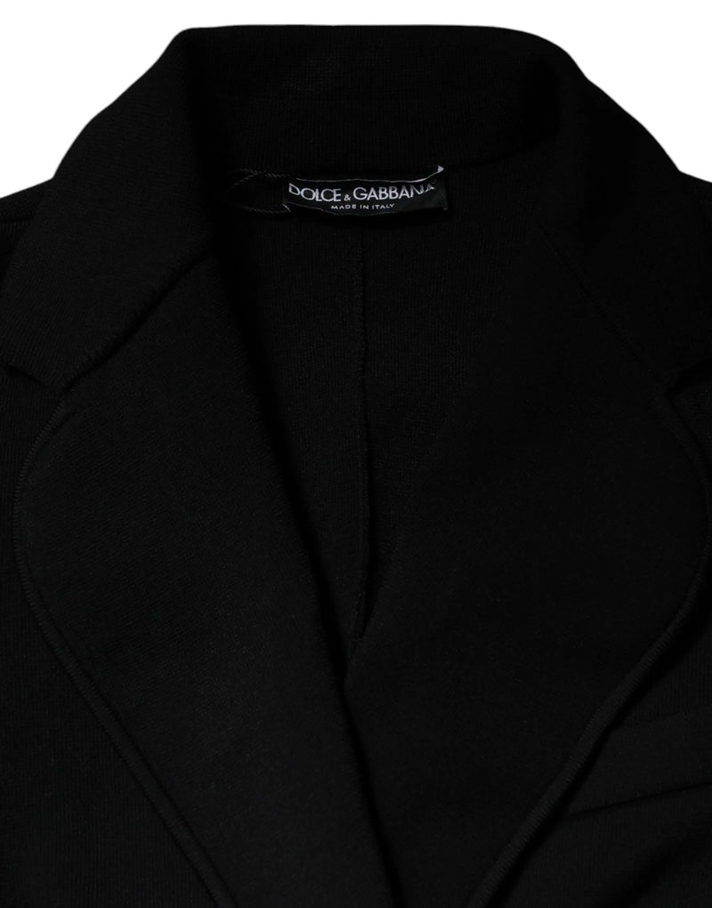 Black Viscose Single Breasted Blazer Jacket Dolce & Gabbana