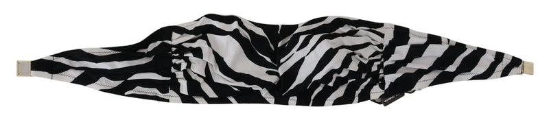 Black White Zebra Bandeau Swimwear Bikini Top Dolce & Gabbana