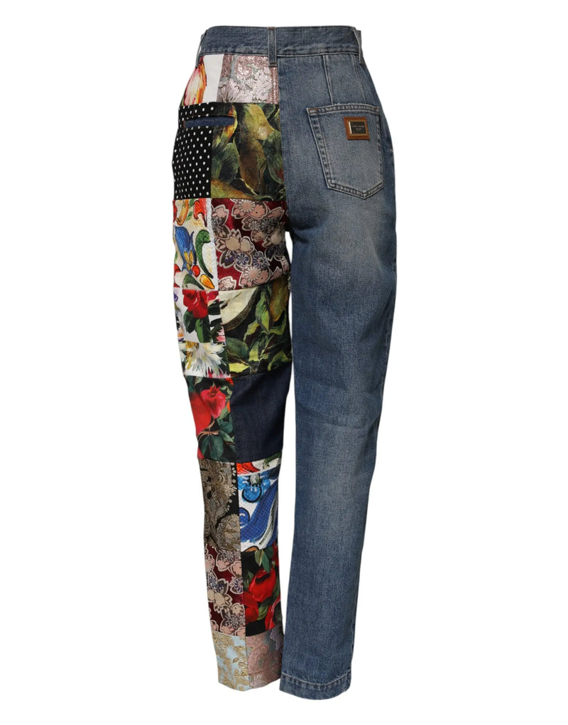 Blue AMBER Patchwork High Waist Denim Jeans Dolce & Gabbana