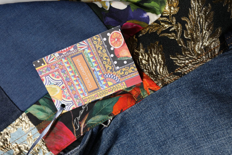 Blue AMBER Patchwork High Waist Denim Jeans Dolce & Gabbana
