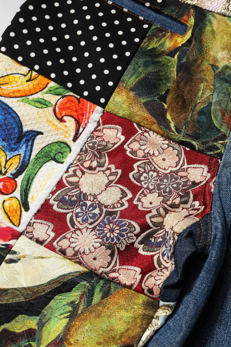 Blue AMBER Patchwork High Waist Denim Jeans Dolce & Gabbana
