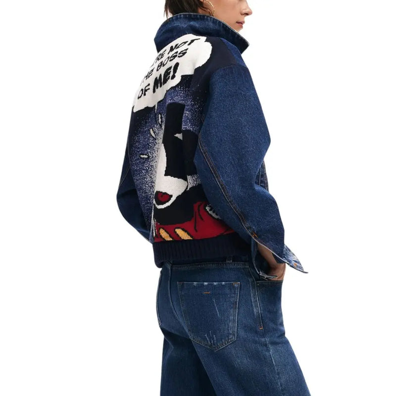 Blue Cotton Jackets & Coat Desigual