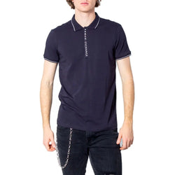 Blue Cotton Polo Shirt Armani Exchange