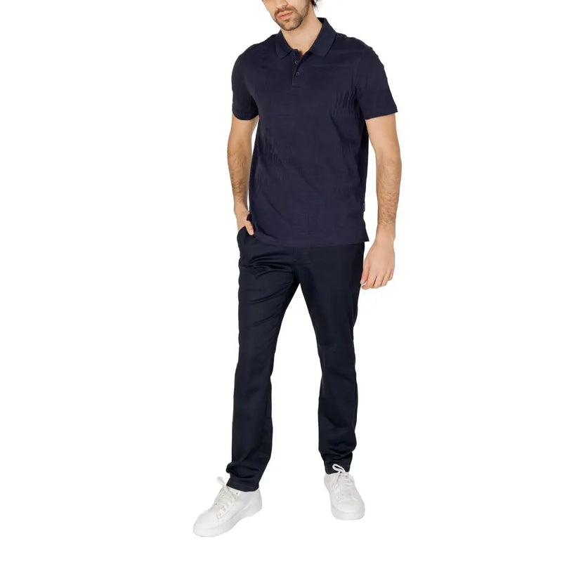 Blue Cotton Polo Shirt Armani Exchange