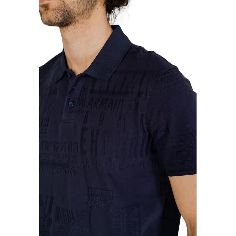 Blue Cotton Polo Shirt Armani Exchange