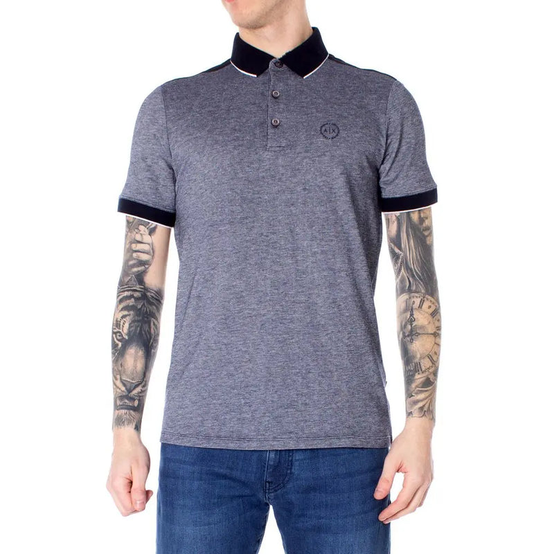 Blue Cotton Polo Shirt Armani Exchange