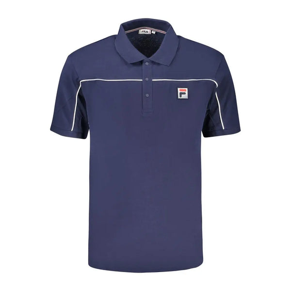 Blue Cotton Polo Shirt Fila