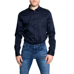 Blue Cotton Shirt Armani Exchange