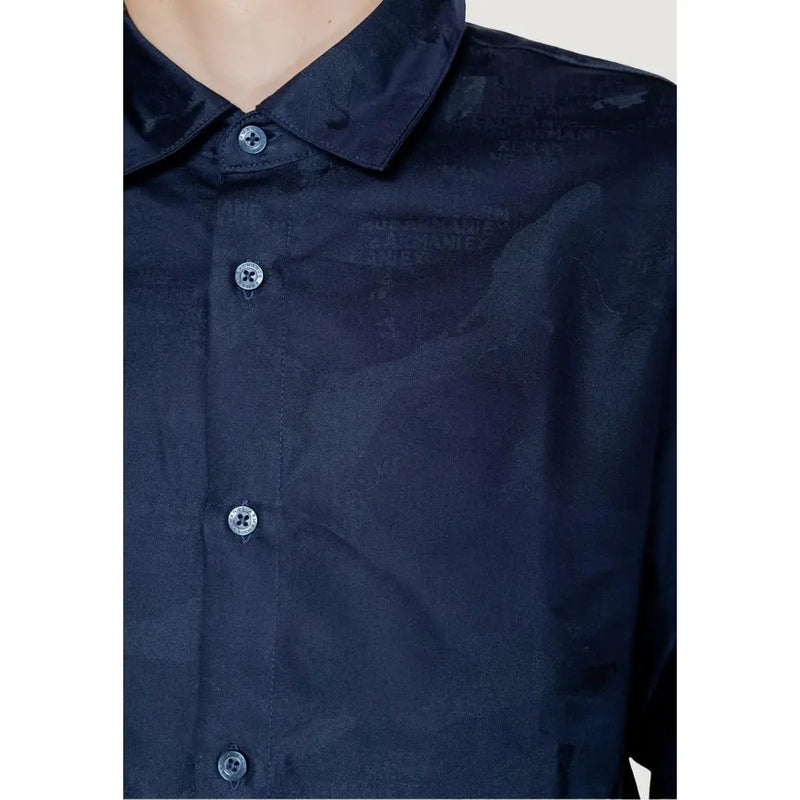 Blue Cotton Shirt Armani Exchange