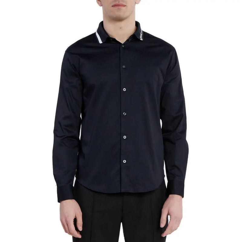 Blue Cotton Shirt Armani Exchange