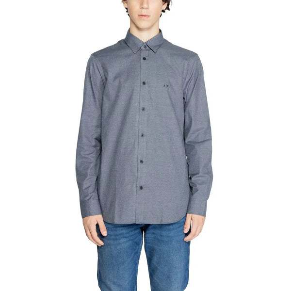 Blue Cotton Shirt Armani Exchange