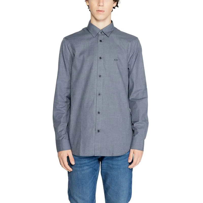 Blue Cotton Shirt Armani Exchange