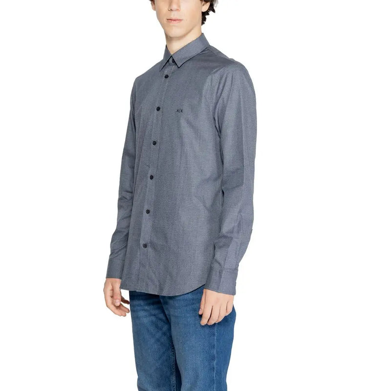 Blue Cotton Shirt Armani Exchange