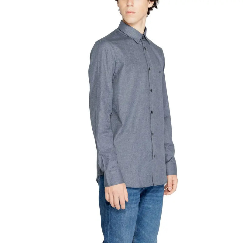 Blue Cotton Shirt Armani Exchange