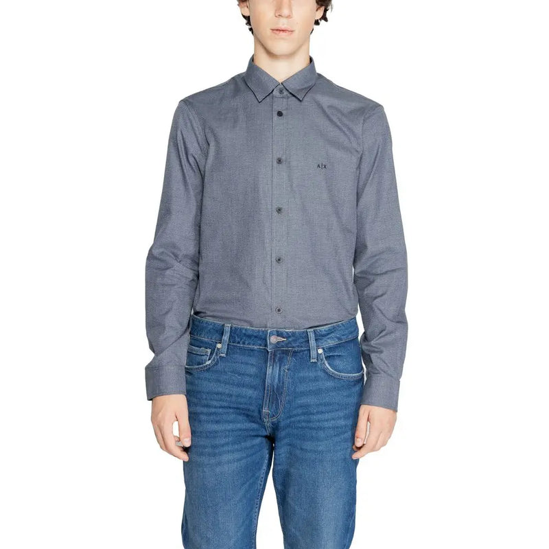 Blue Cotton Shirt Armani Exchange