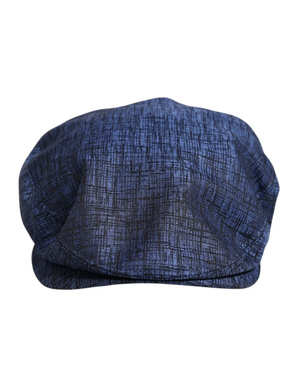 Blue Cotton Stretch Newsboy Hat Dolce & Gabbana