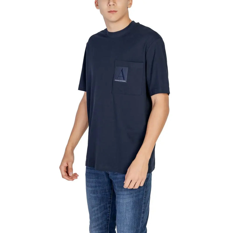 Blue Cotton T-Shirt Armani Exchange